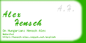 alex hensch business card